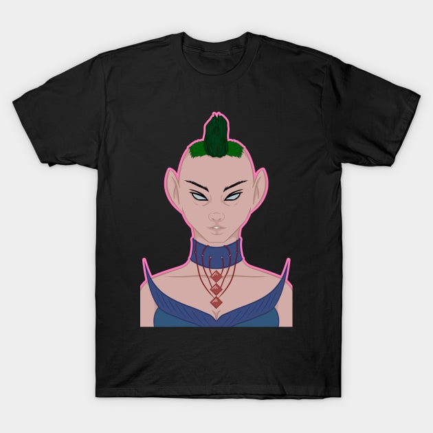 Elf girl with green hair T-Shirt by MadArtist123